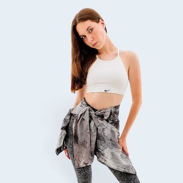 NIKE Топ NK INDY SMLS RIB BRA / DV9966-133 L розмір одягу XC-019650-L фото